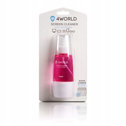 4World Zestaw czyszczący 150ml, ściereczka rożowy
