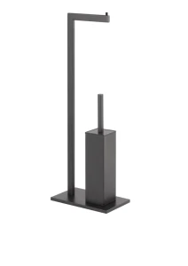 Stojak Stella na papier i szczotkę toaletową /  prostokątny / czarny mat