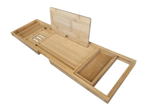 Półka wannowa regulowana bambusowa 60-87x20x3