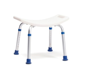 Taboret Prysznicowy Prostokątny JILL – Biały, Regulowany, Antypoślizgowy, Do 150 kg