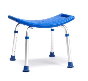 Taboret Prysznicowy Prostokątny JILL – Niebieski, Regulowany, Antypoślizgowy, Do 150 kg