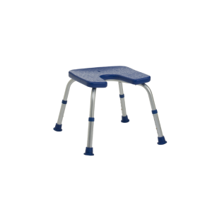 Taboret Prysznicowy z Wycięciem SIDNEY – Niebieski, Regulowany, Antypoślizgowy |Do 150 kg
