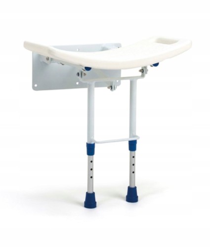 Taboret Prysznicowy Składany do Ściany GRACE – Regulowany, Składany, Antypoślizgowy | Do 130 kg