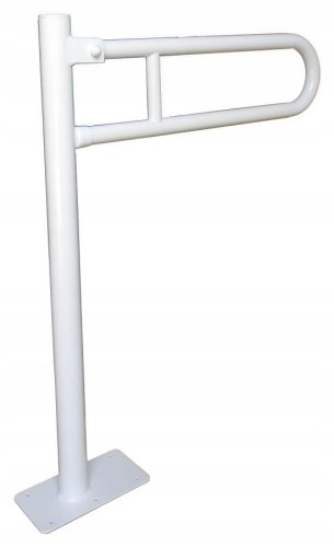 Poręcz łukowa uchylna podłogowa 70 cm Ø25 BIAŁA