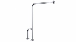 Uchwyt ściana podłoga prawy 80/75 cm Ø32 Stal nierdzewna