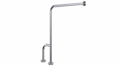 Uchwyt ściana podłoga prawy 80/75 cm Ø32 Stal nierdzewna