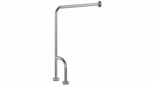 Uchwyt ściana podłoga lewy 80/75 cm Ø32 Stal nierdzewna