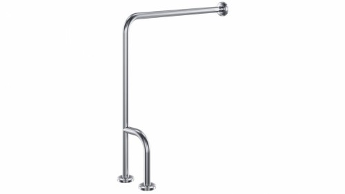 Uchwyt ściana podłoga lewy 80/75 cm Ø32 Stal nierdzewna