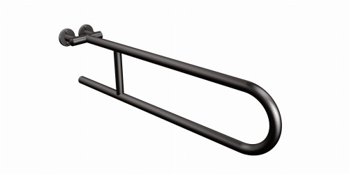 Uchwyt naścienny półokrągły stały 60 cm fi 25 czarny