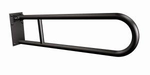 Uchwyt półokrągły ANDEX uchylny z płytą 60cm fi25 stal nierdzewna Czarny MAT