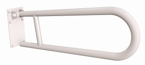 Uchwyt półokrągły ANDEX uchylny z płytą 60cm fi25 stal nierdzewna Biały