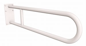 Uchwyt półokrągły ANDEX  stały z płytą 60cm fi25 stal nierdzewna BIAŁY