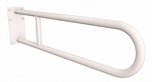 Uchwyt półokrągły ANDEX  stały z płytą 60cm fi25 stal nierdzewna BIAŁY