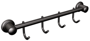 Wieszak na ręczniki 4-hakowy czarny