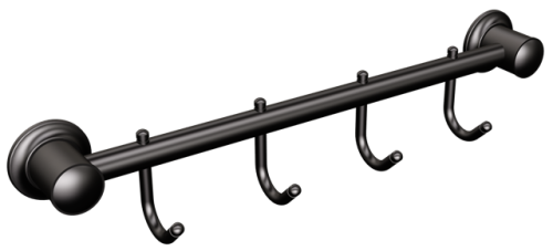 Wieszak na ręczniki 4-hakowy czarny