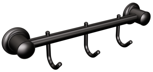 Wieszak na ręczniki 3-hakowy czarny