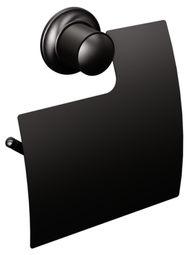 Wieszak naścienny na papier toaletowy z osłonką czarny MAT