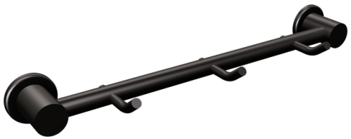 Wieszak łazienkowy na ręczniki 3-hakowy czarny MAT