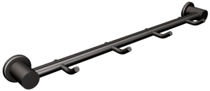 ANDEX Wieszak na ręczniki 4-hakowy czarny