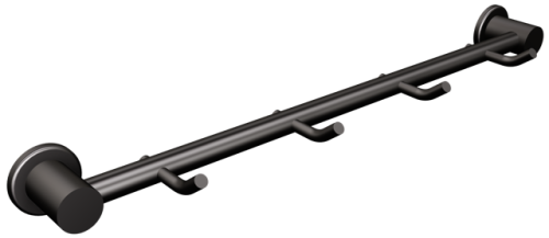 ANDEX Wieszak na ręczniki 4-hakowy czarny